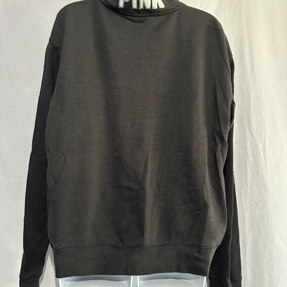Victoria's Secret PINK Black Quarter Zip Pullover Sweatshirt Large - Picture 3 of 5